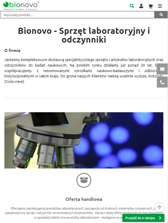 Realizacja strona www Bionovo | Effectivity Software House